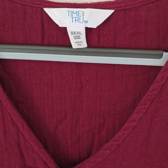 Red Time And Tru Gauze Dress Size 3x - Picture 3 of 3